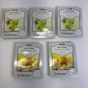 Westinghouse Waxfree White Tea & Mint Lemon Cupcake Fragrance Disks Lot of 5 NEW